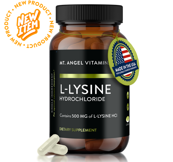 L-Lysine 500 mg – Immune Support & Collagen Boost | Essential Amino Acid for Skin & Tissue Health | –  60 Capsules