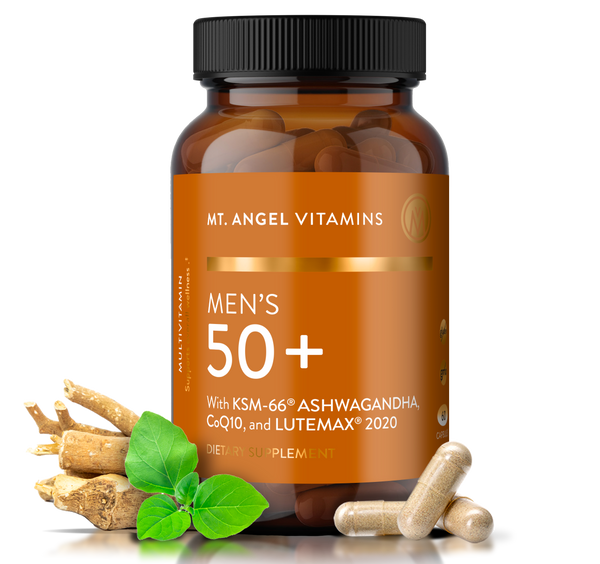 Mt. Angel Vitamins Men's Multivitamin for Men 50+ - Embrace the Golden Years with Vigor and Vitality | 60 Capsules